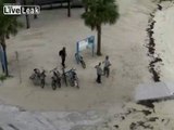 LiveLeak.com - Beach Bum Slapdown  --  Even bums can be territorialy protective