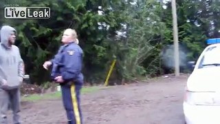 Lady cop pepper sprays trespasser