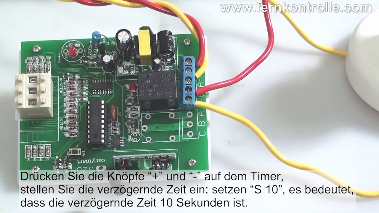 1 CH Funkgerät Verzögernfunktion Zeit Regelbar Funkfernsteuerung Empfänger Sender Ein/Aus Licht