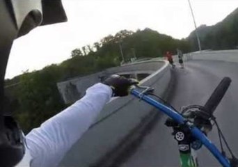 Slovenian Adrenaline Junkie Cycles Down a 200 Metre Landslide