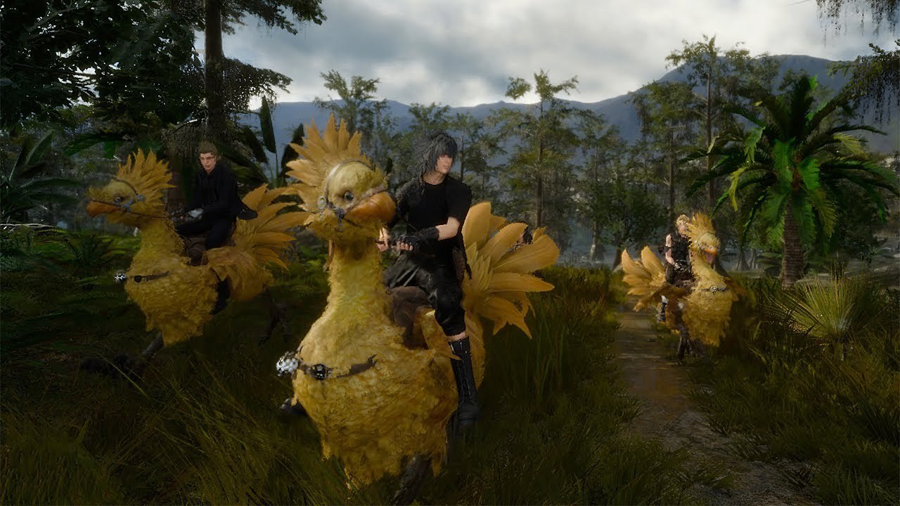 Final Fantasy 15/Final Fantasy XV - Chocobo Riding and Fishing Gameplay