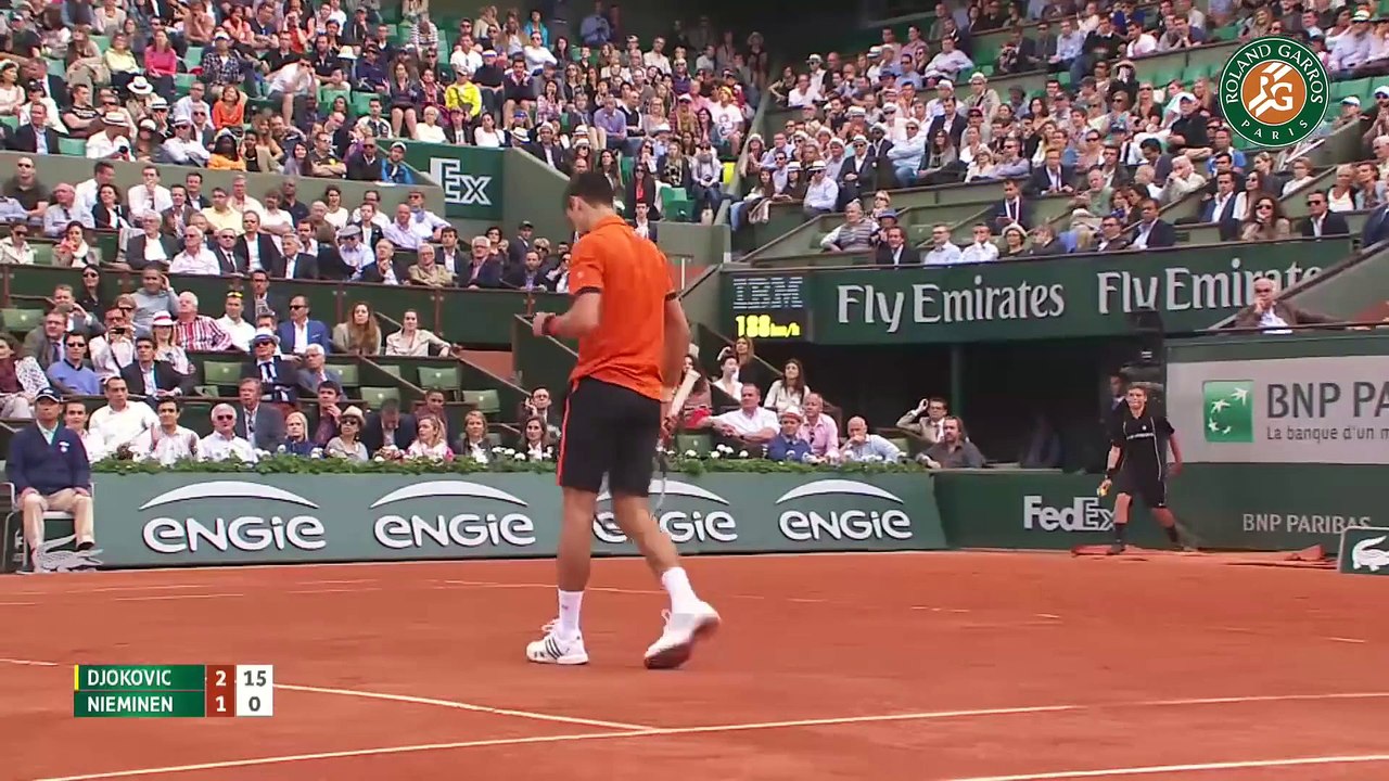 52. N. Djokovic v. J. Nieminen 2015 French Open Men s Highlights   R128