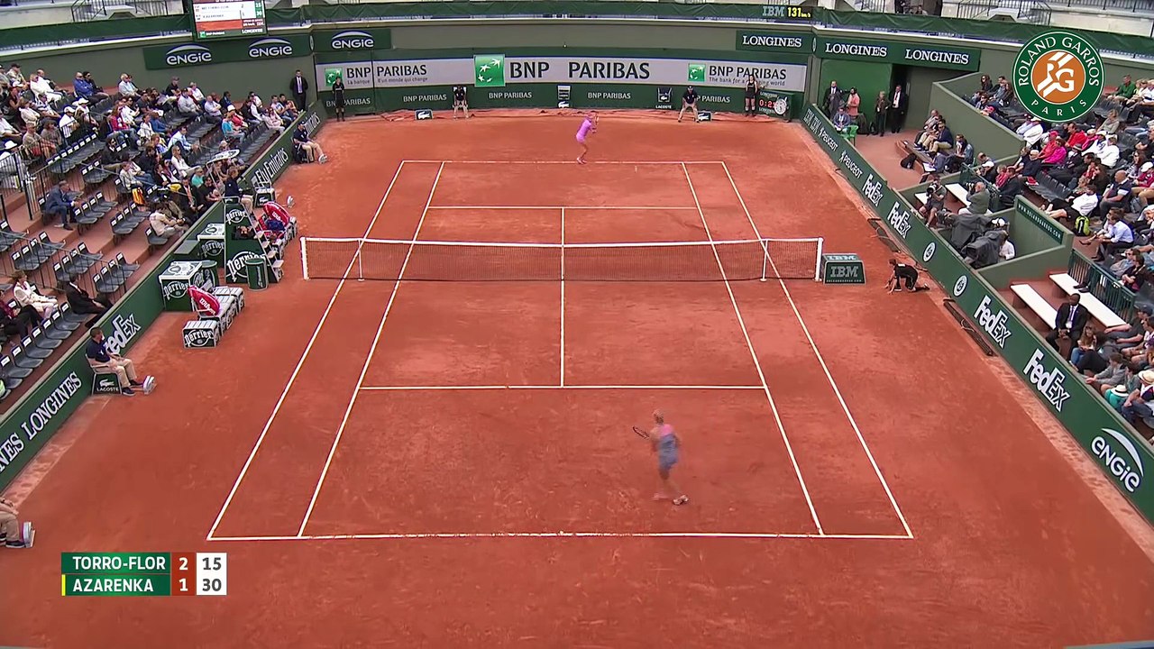 59. V. Azarenka v. M-T. Torro-Flor 2015 French Open Highlights   R128