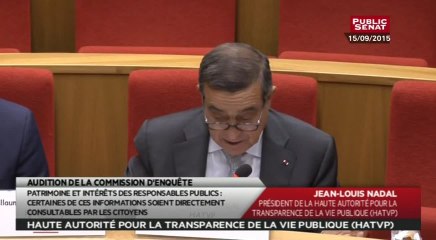 Jean-Louis Nadal, Haute autorité pour la transparence de la vie publique - Audition