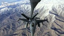 Dutch RNLAF F-16 tries to refuel over Afghanistan in heavy turbulance.