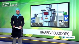 2 giant robots replace traffic police in Congo