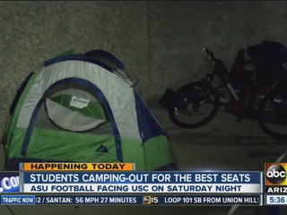 ASU students camp out for USC v. ASU tickets