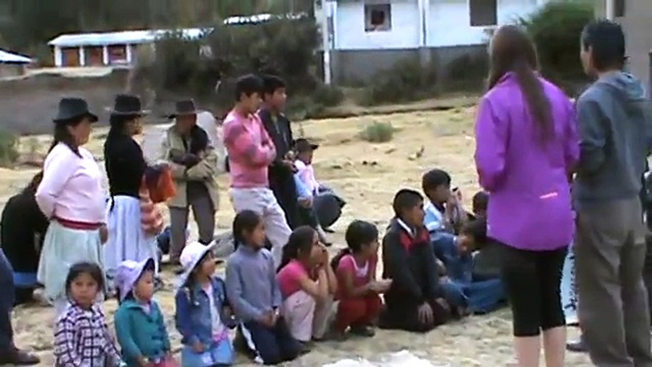 Dental hygiene in Quechua village in Peru
