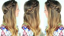 4 strand Pull back braided Hairstyle  Half up Half down Hairstyles