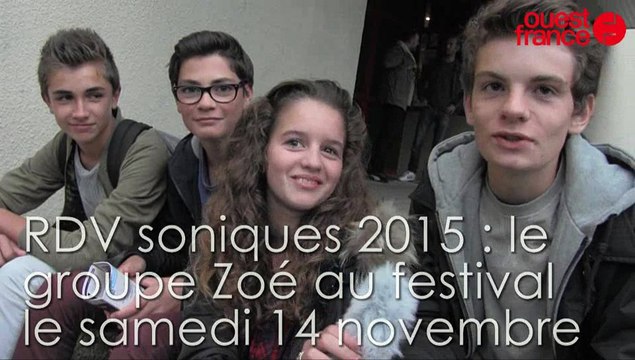 RDV soniques 2015. Le groupe Zoé au festival le 14 novembre