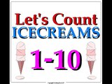 Learn To Count From 1 To 10 Ten With Ice Creams For Children preschoolers toddlers babies kids