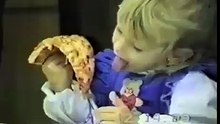 Pizza doesn't want to be eaten by this little girl