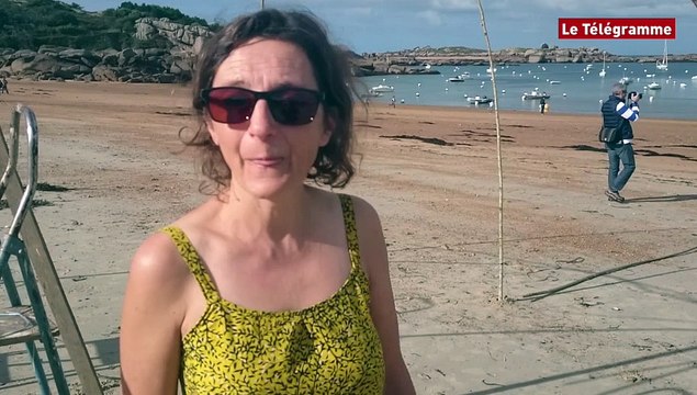 Trégastel (22). Festival d'art de l'estran : les artistes en pleine création sur les plages