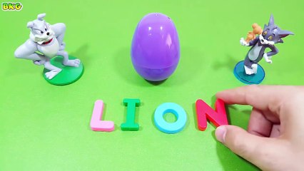 Disney Pixar Cars Surprise Egg Learn-A-Word! Spelling Zoo Animals! Tom & Jerry Toys