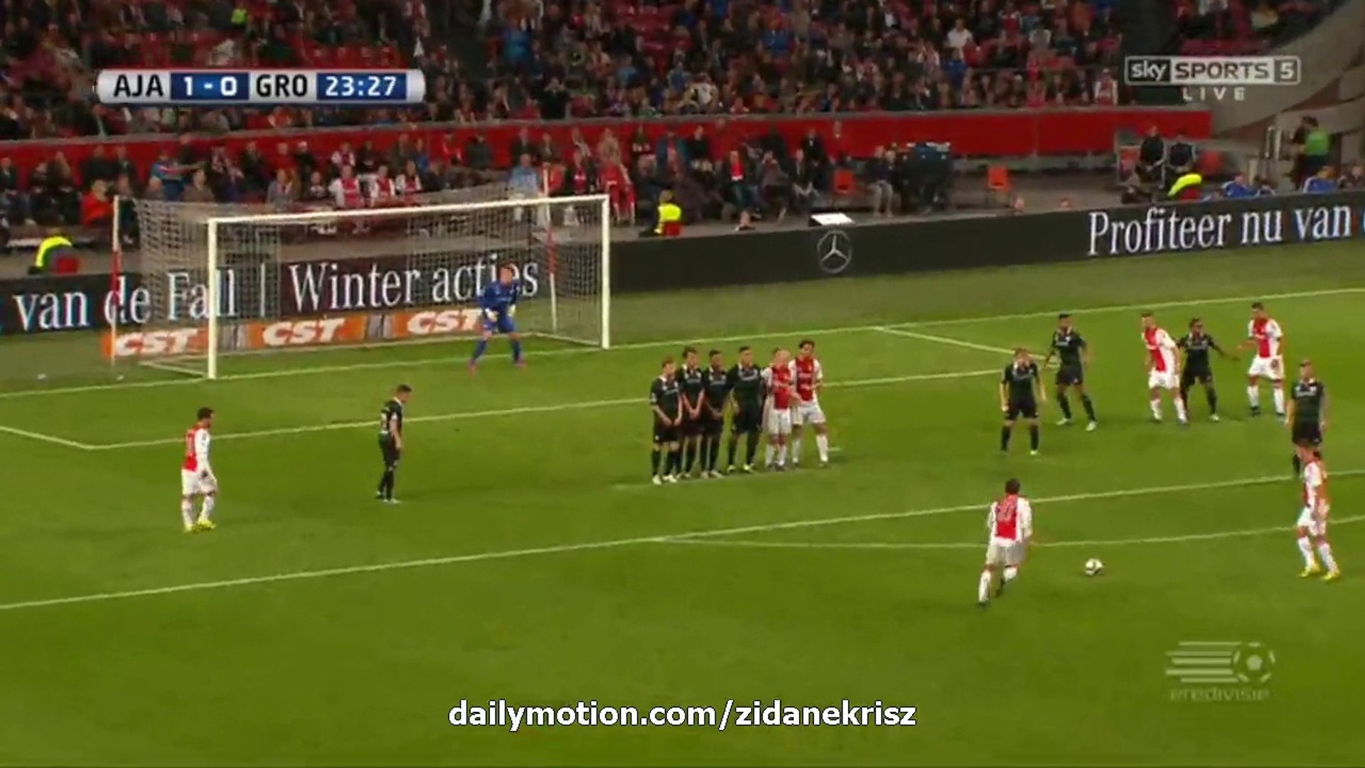 Nemanja Gudelj 1 0 Amazing Free Kick Goal Hd Ajax Amsterdam V Groningen 26 0915 Hd Video Dailymotion