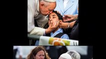 Pope kisses forehead of disabled boy after landing at Philadelphia airport
