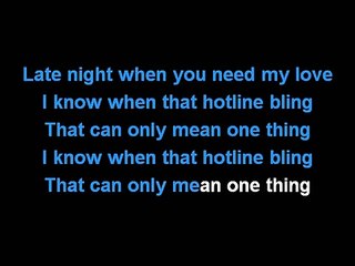 Drake - Hotline Bling Karaoke Song