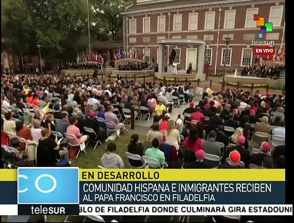 El papa Francisco se dirige a los inmigrantes e hispanos en Filadelfia