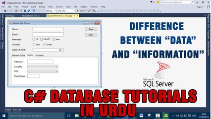 P(10) C# Database Tutorials In Urdu - Difference Between Data And Information