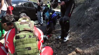 2 Cars and Motorcycle Head-On, Mulholland Highway