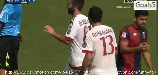 Alessio Romagnoli RED Card Genoa 1 - 0 AC Milan Serie A 27-9-2015