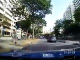 Kid chases school bus, but didnt see taxi coming.