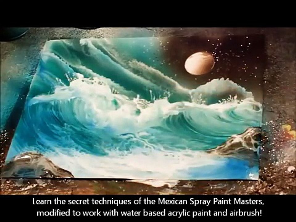 Spray Paint Art airbrush video lessons, pyramids,galaxies,waves,sunset,planets, paint on cars