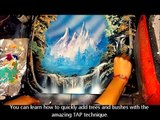 spray paint art secrets march 2013,airbrush,mountains,pine trees,waterfalls,space city,waves,beack