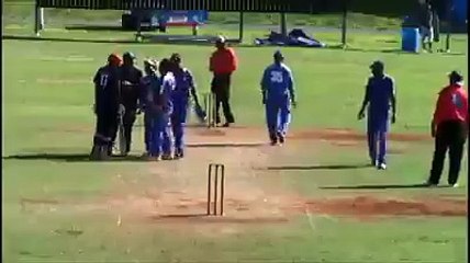 Unbelievable scenes in Bermuda with a cricketer handed a life ban for his role in this ugly brawl.