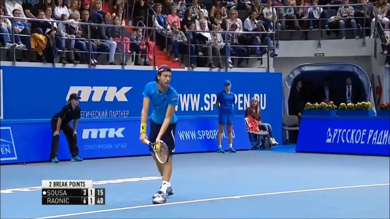Sousa J. (Por) vs Raonic M. (Can) Highlights 27.09.2015 ATP - SINGLES: St. Petersburg (Russia)