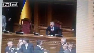 MPs trade blows in Ukraine parliament.