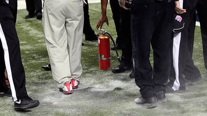 Fireworks burns turf, Steelers-Rams delayed