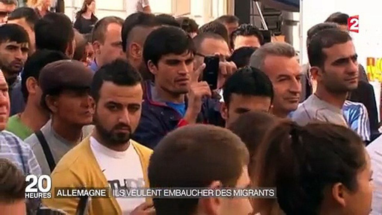 Des patrons allemands veulent embaucher les migrants Journal F2 2015-08-27