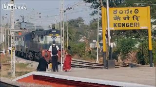 Crazy Buffalo stops a train in India