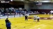 Crowd goes wild as BLIND man makes 3-point shot at college basketball halftime...winning a year's supply of McDonald's