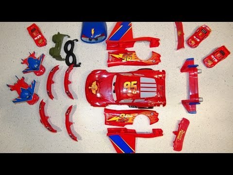 Pixar Cars 5 Lightning McQueen Race Cars Play Set with Die Cast Lightning McQueen as Hawk and Mater