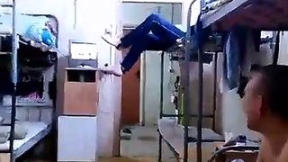 Drunk man in Russia, Falls off Bunk Bed