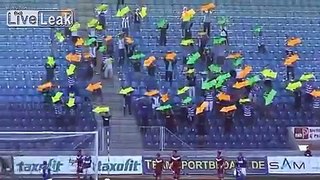 Football fans helping out