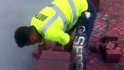 This is how you lay bricks...