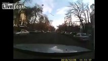 Lucky people narrowly avoid being taken out by asshole driver