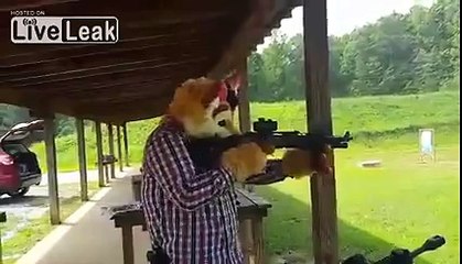 Furry Having Fun With Guns