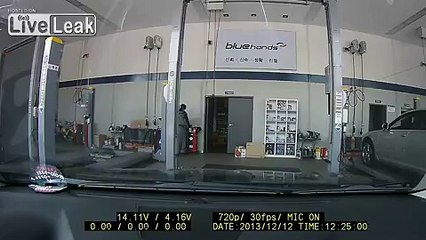LiveLeak.com - Car leaves garage and immediately gets into a crash