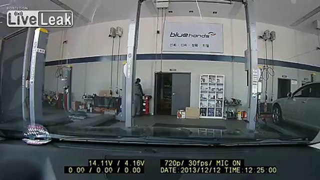 LiveLeak.com - Car leaves garage and immediately gets into a crash