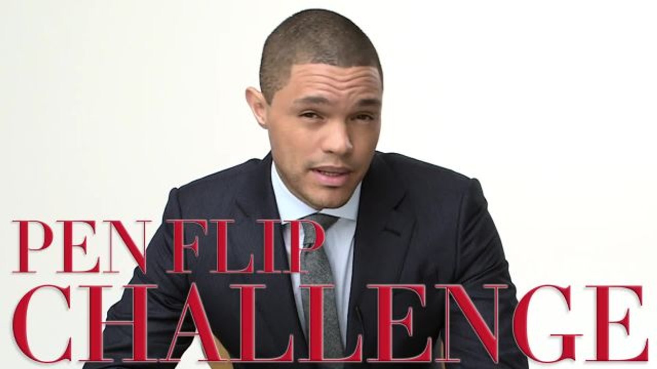 New Daily Show Host Trevor Noah Does His Best John Stewart Pen Flip