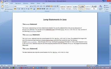 Jump Statement (break,continue and label) in Java