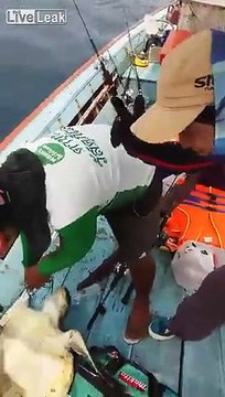 Рыбаки пришли на помощь черепахе которая запуталась в сетях