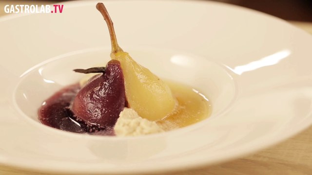 Baked Pears with Wine and Bitter Walnut Cream