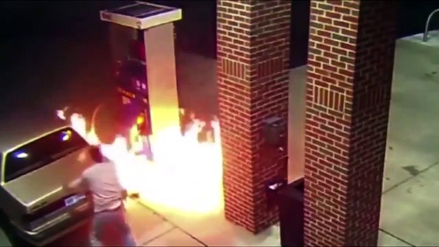 LiveLeak - Crazy Man Set Fire To Gas Station To Kill Spider
