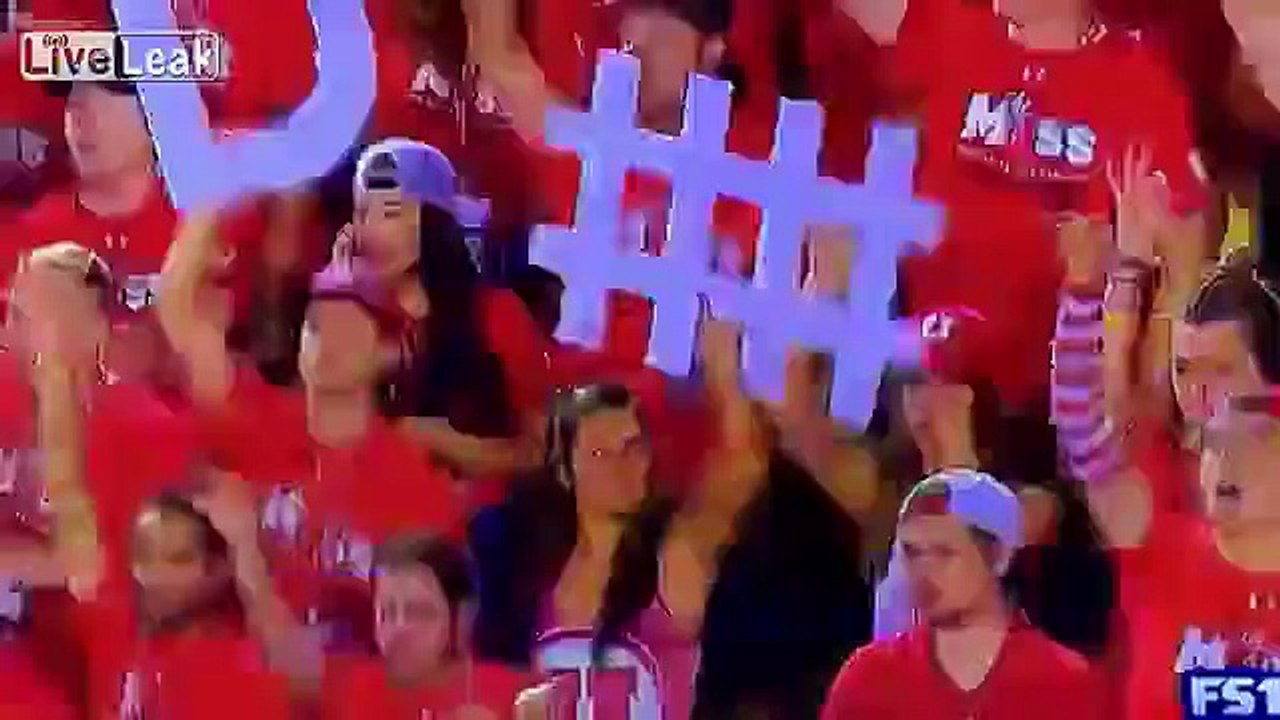 LiveLeak.com - Utah Fan Caught Smelling Her Own Armpit On National Television