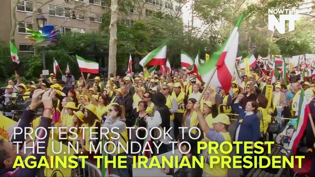 Demonstrators Gather Outside U.N. To Protest Iranian President